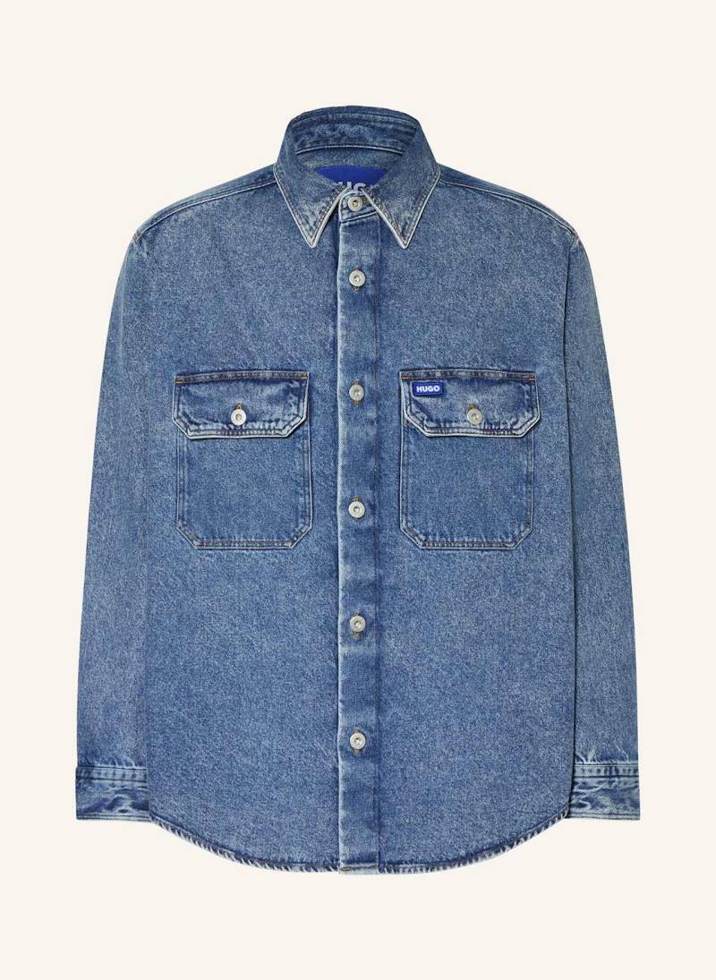 Hugo Blue Jeans-Overshirt Ebolt blau von HUGO BLUE