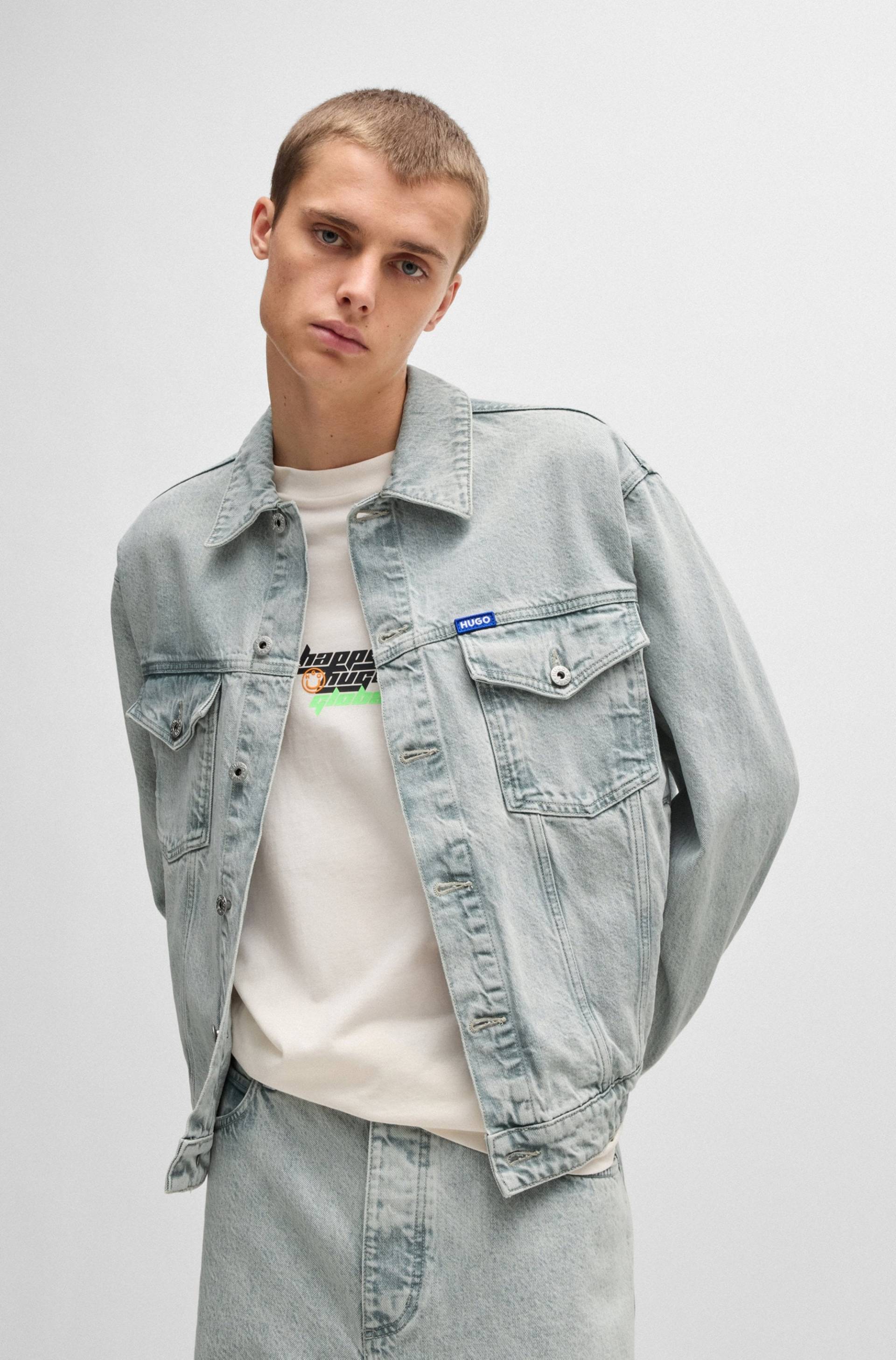 HUGO Blue Jeansjacke »Dex«, mit BOSS Leder-Badge HUGO Blue Jeansjacke »Dex«, mit BOSS Leder-Badge von HUGO Blue