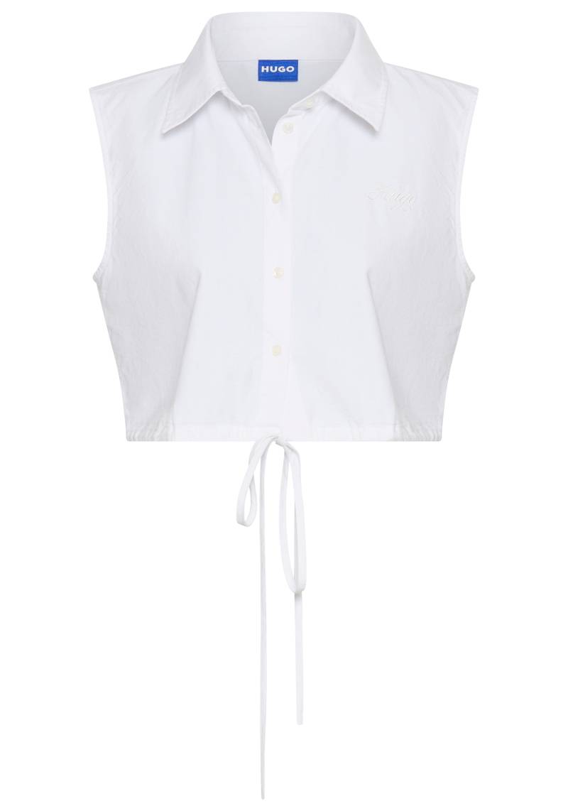 HUGO Blue Klassische Bluse »Ejoy_B«, in Wickeloptik, mit Logostickerei von HUGO Blue