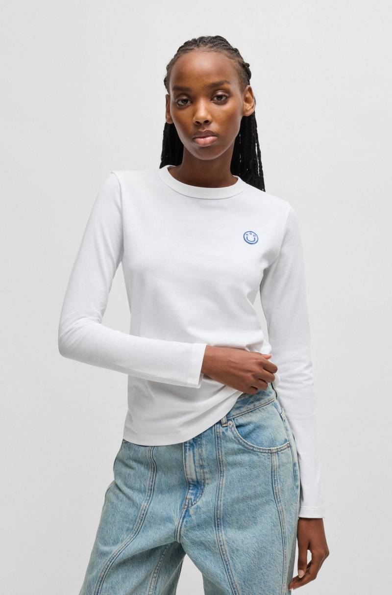 HUGO Blue Longsleeve »Daliria_B«, mit Label-Badge mit HAPPY HUGO Logo von HUGO Blue