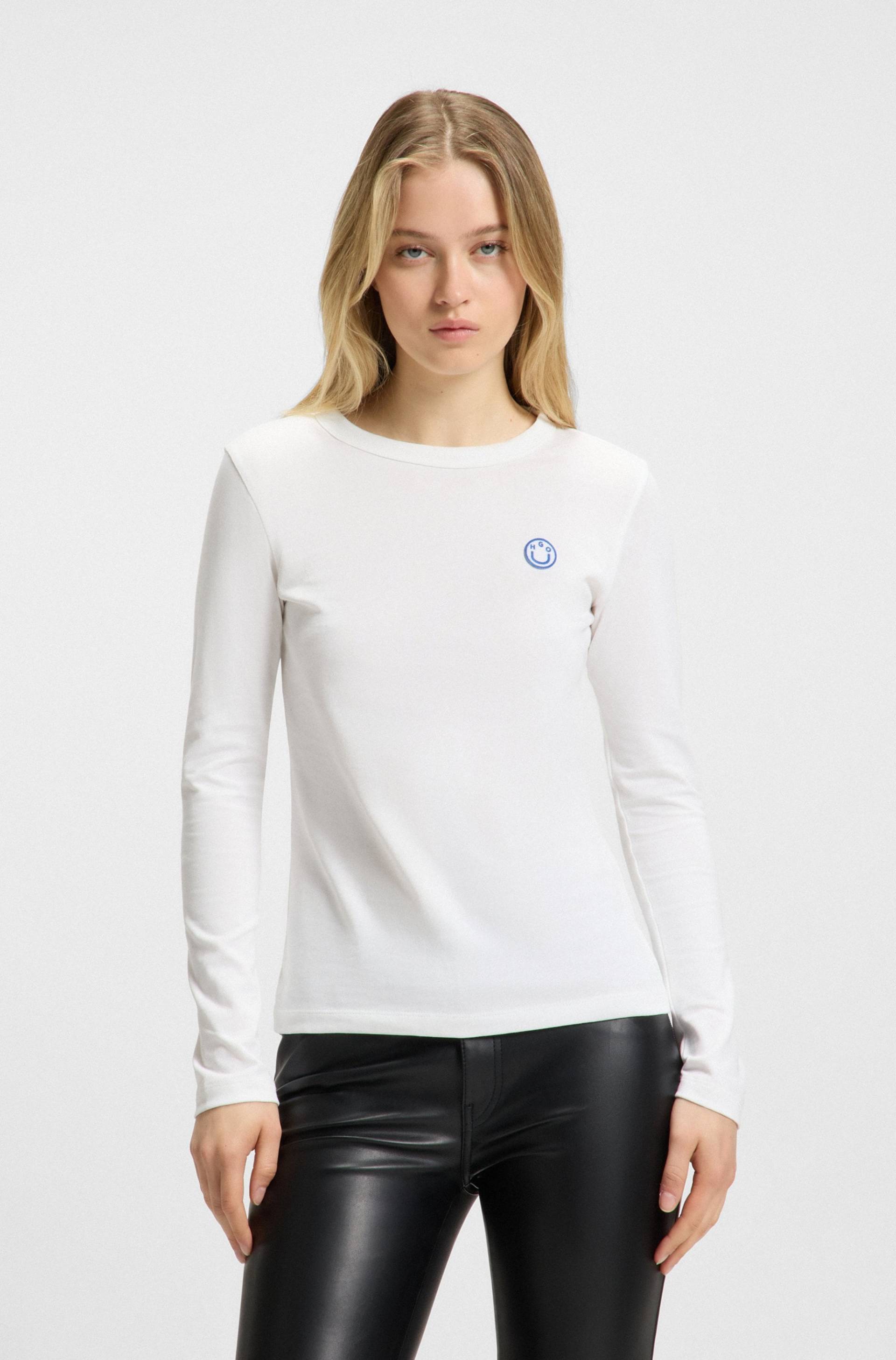 HUGO Blue Longsleeve »Daliria_B«, mit Label-Badge mit HAPPY HUGO Logo von HUGO Blue