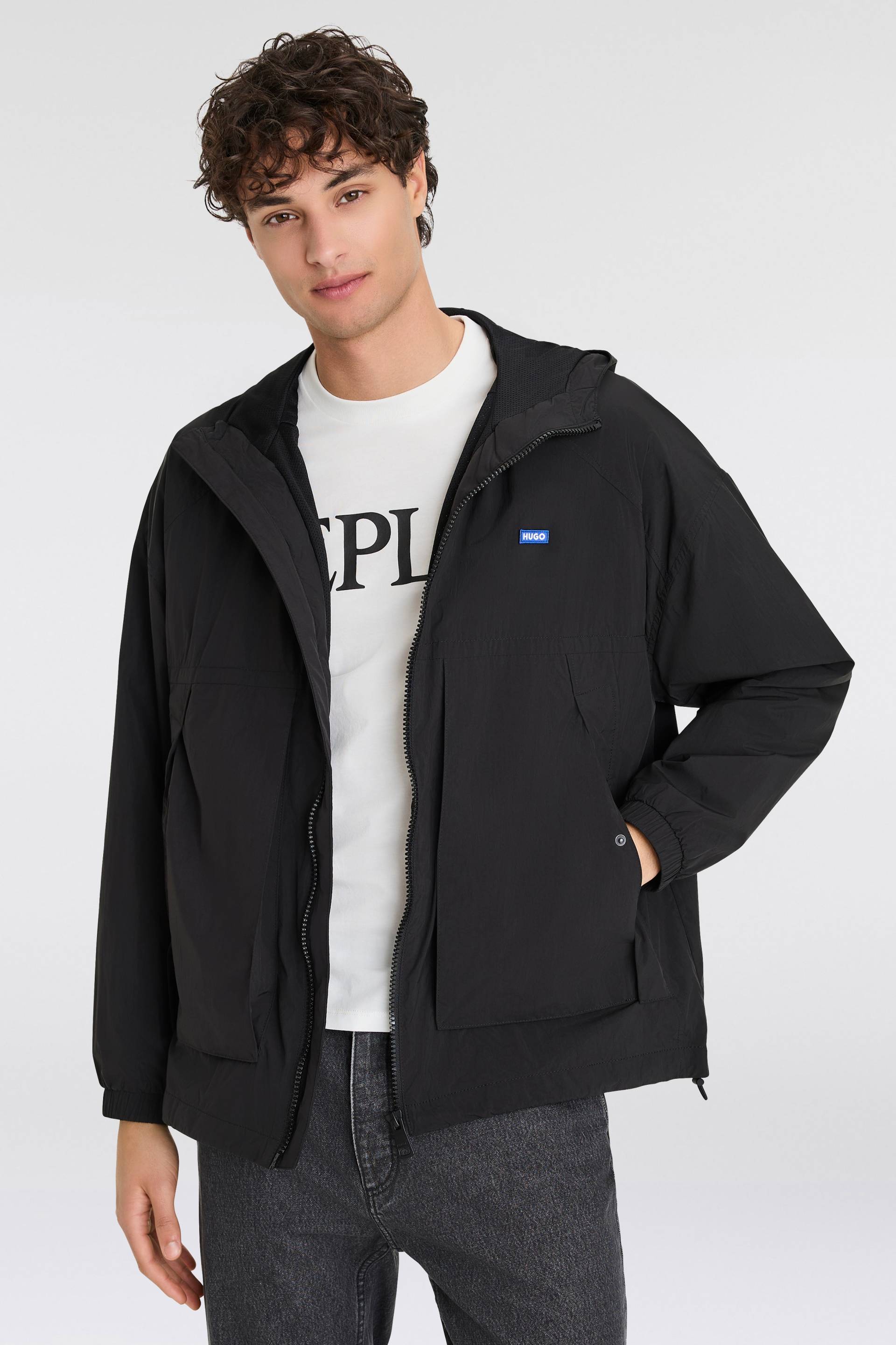 HUGO Blue Outdoorjacke »Bod2521«, mit Kapuze, mit grossen Taschen von HUGO Blue