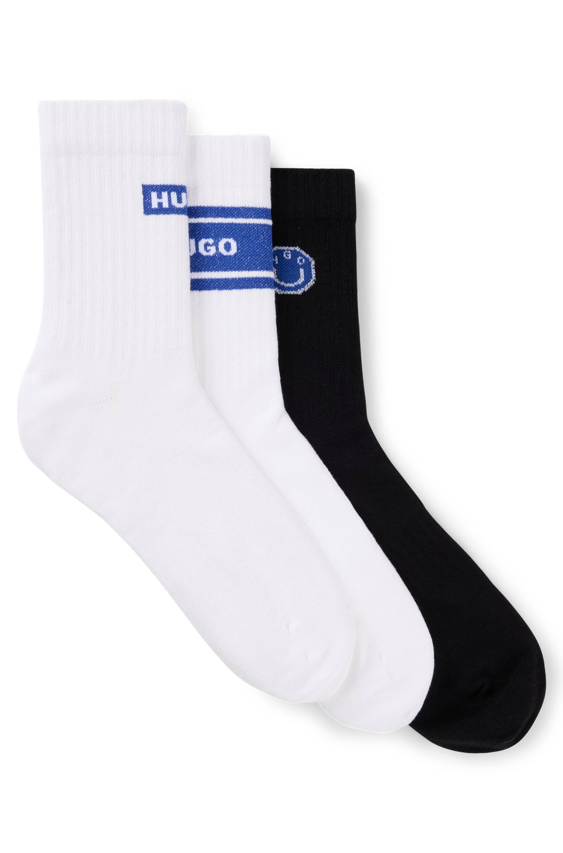 HUGO Blue Socken »3P QS BLUE DESIGN«, (Packung, 3 Paar), mit Branding von HUGO Blue