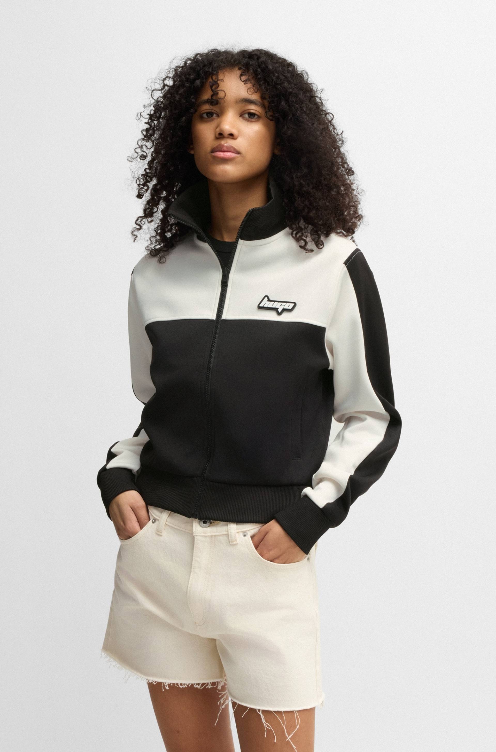 HUGO Blue Sweatshirt »Dalaria_B«, im Retro coloblocking, Logo-Badge von HUGO Blue