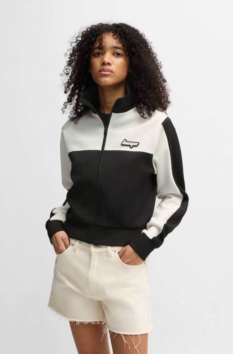 HUGO Blue Sweatshirt »Dalaria_B«, im Retro coloblocking, Logo-Badge von HUGO Blue