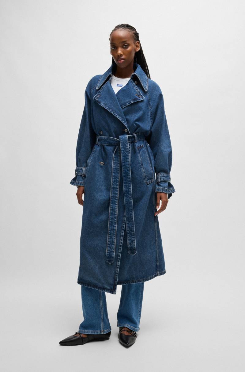 HUGO Blue Trenchcoat »Garena_1_B«, mit Taillengürtel, All Over Denim Fashion Piece Jeanstrenchcoat von HUGO Blue