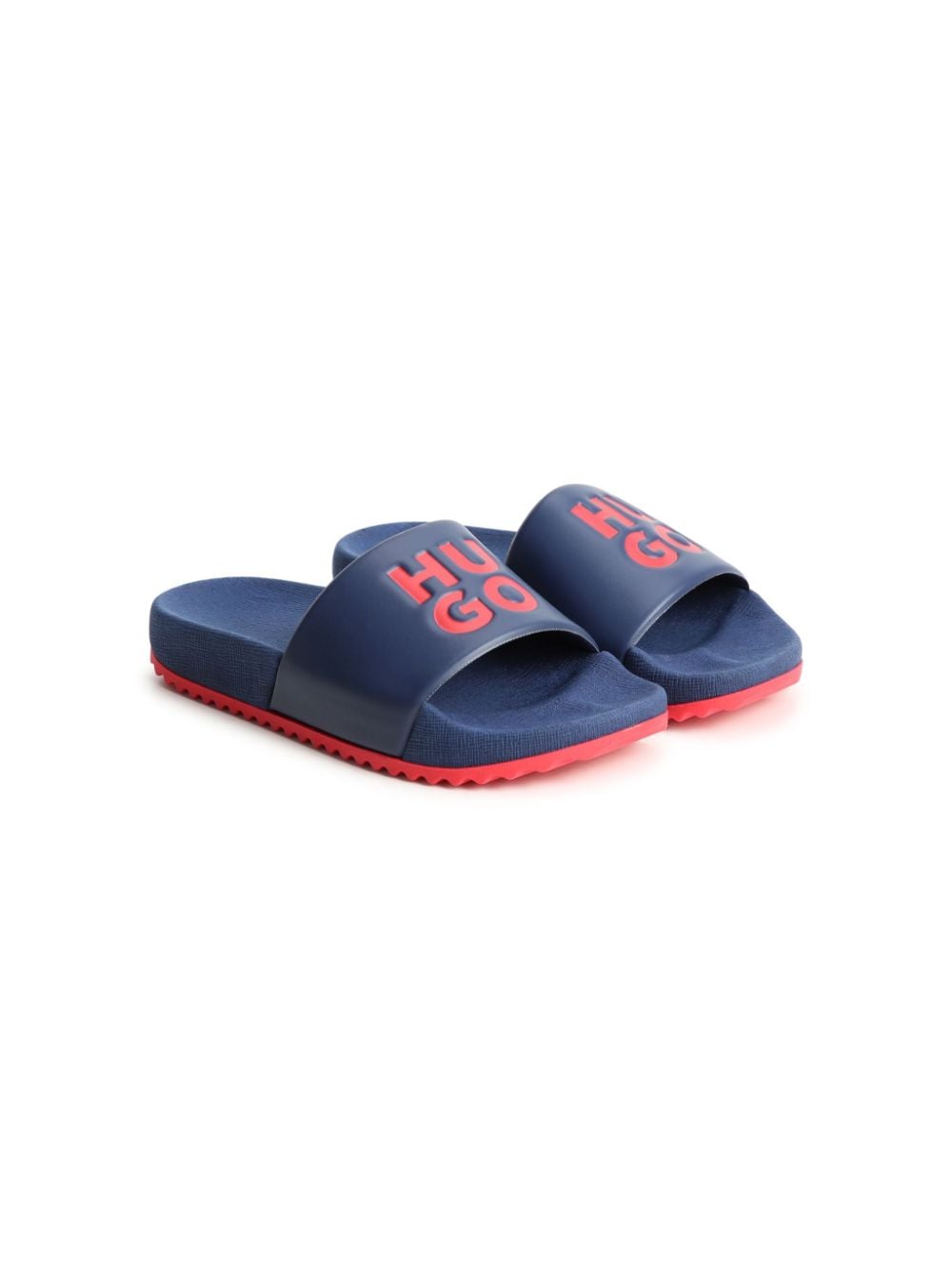 HUGO KIDS Aqua logo-debossed slides - Blue von HUGO KIDS