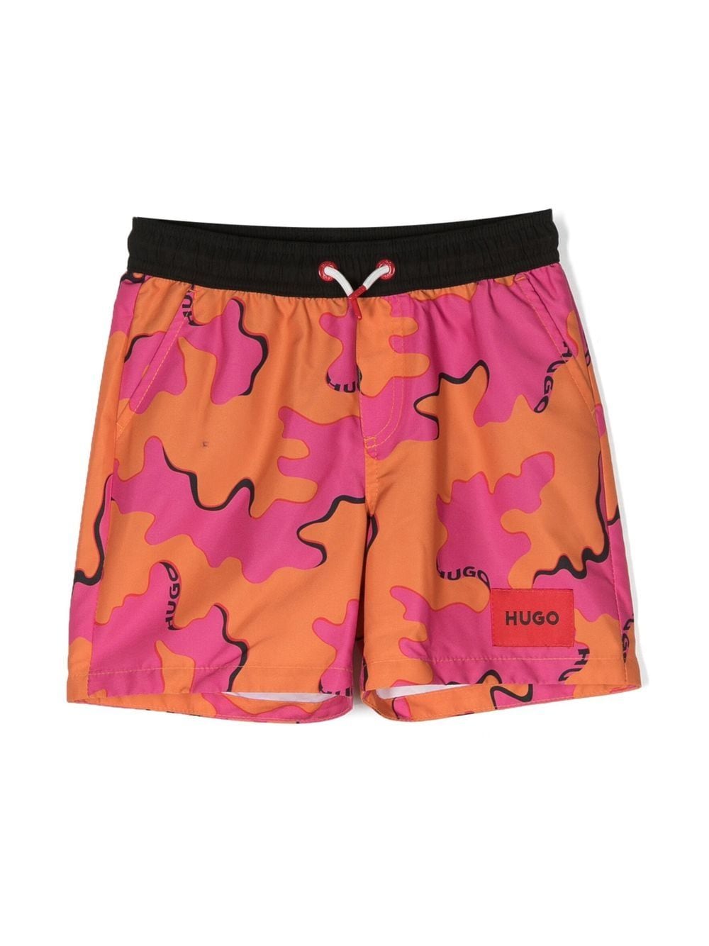 HUGO KIDS abstract-print drawstring swim shorts - Orange von HUGO KIDS