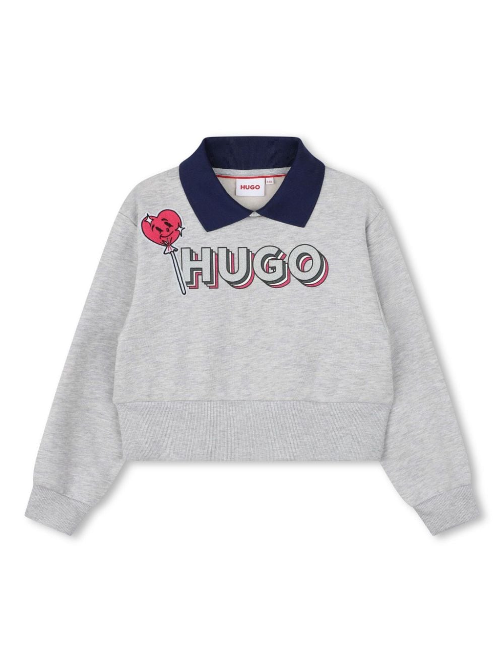 HUGO KIDS collared logo-print sweatshirt - Grey von HUGO KIDS