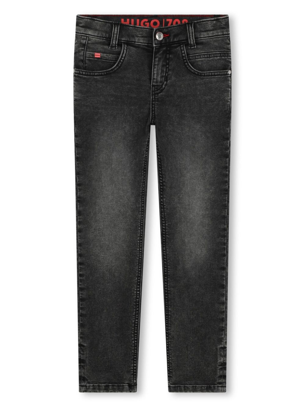 HUGO KIDS cotton straight-leg jeans - Black von HUGO KIDS