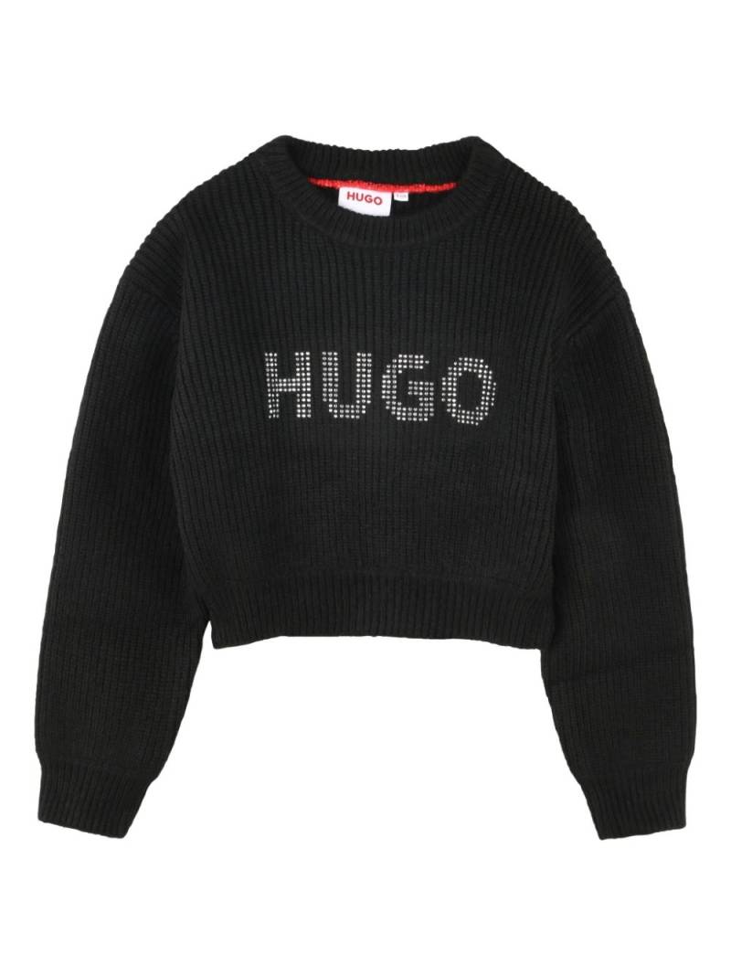 HUGO KIDS logo-embellished jumper - Black von HUGO KIDS