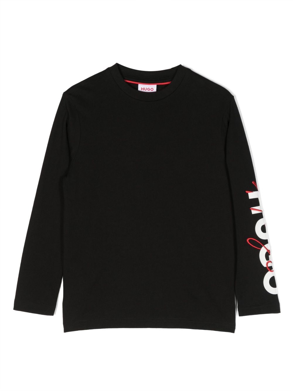 HUGO KIDS logo-embroidered long-sleeve T-shirt - Black von HUGO KIDS