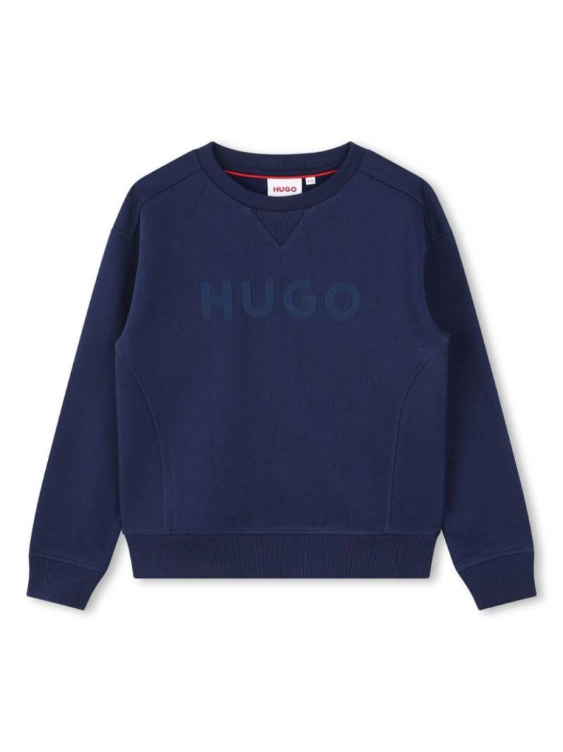 HUGO KIDS logo-embroidered sweatshirt - Blue von HUGO KIDS