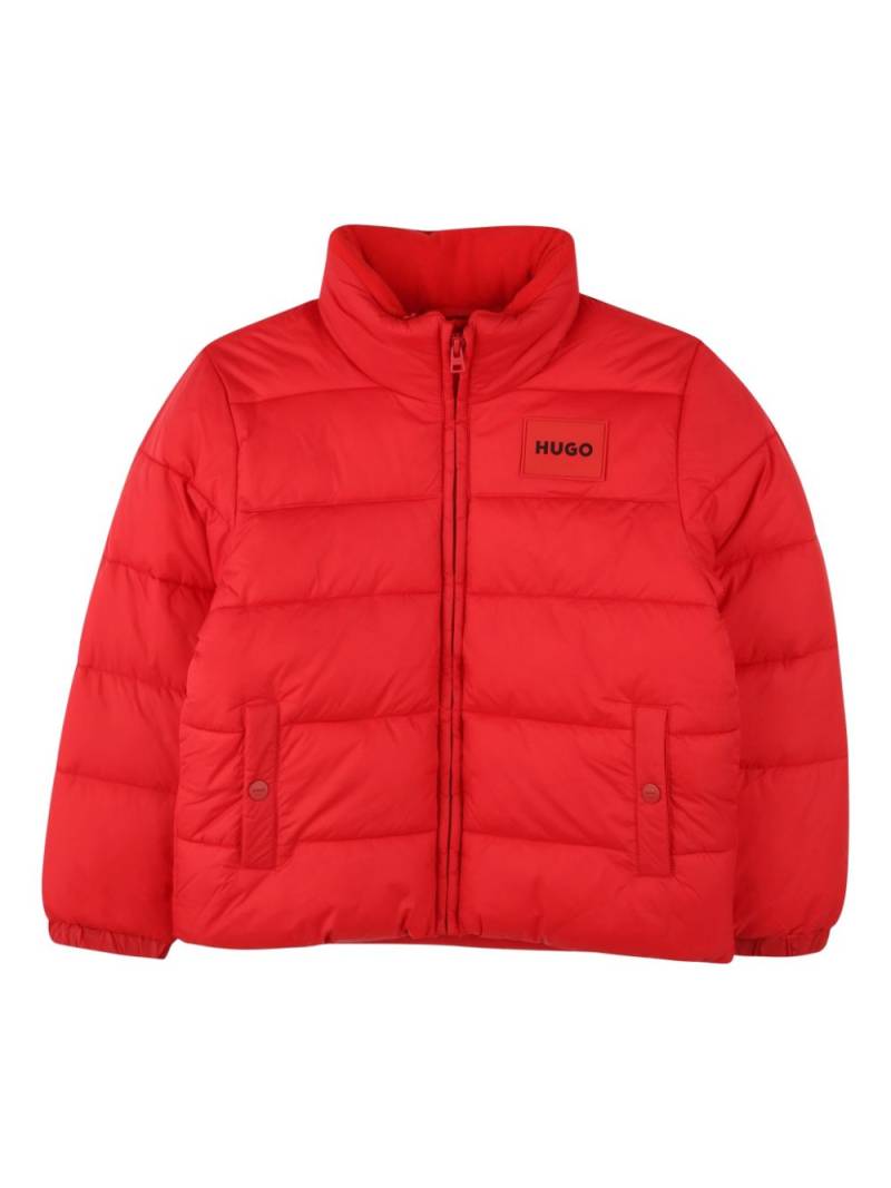 HUGO KIDS logo-patch puffer jacket - Red von HUGO KIDS