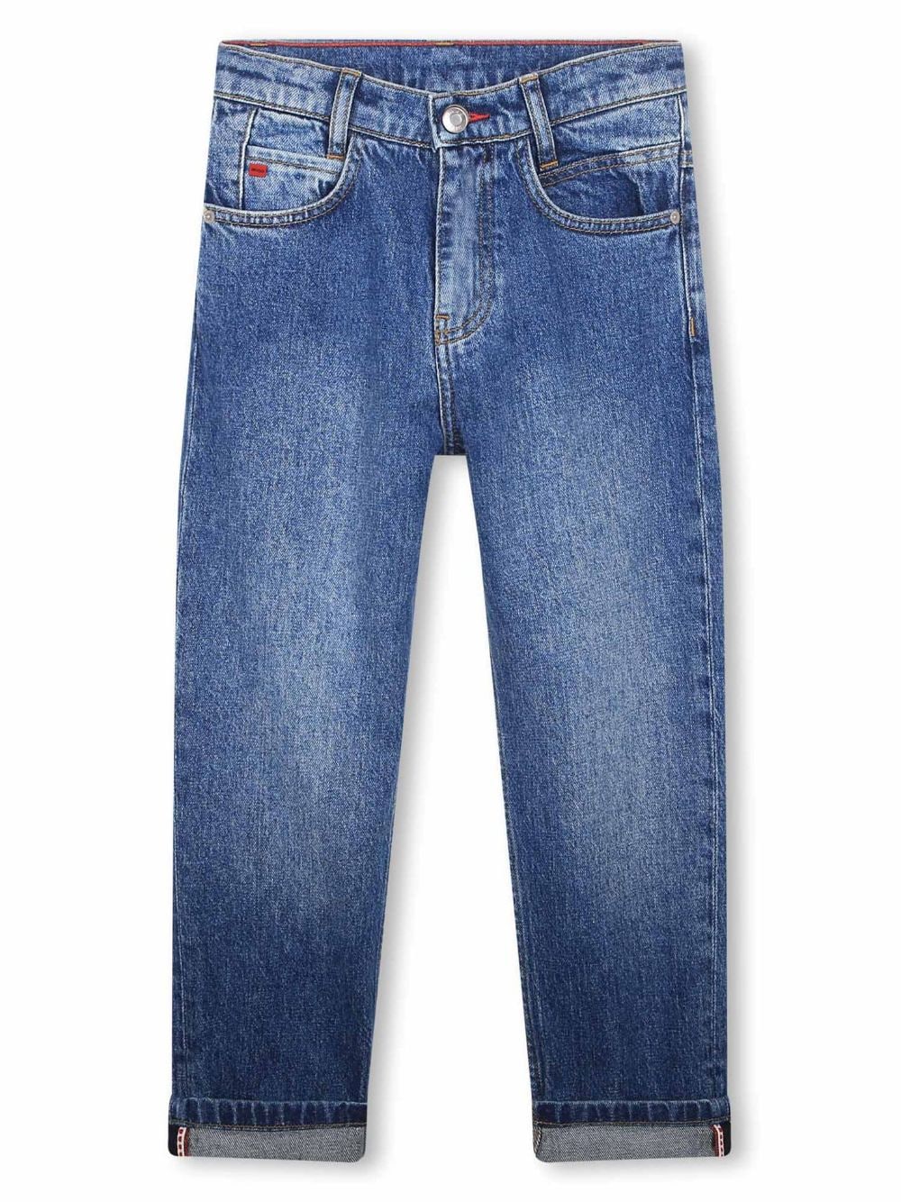 HUGO KIDS logo-patch straight-leg jeans - Blue von HUGO KIDS