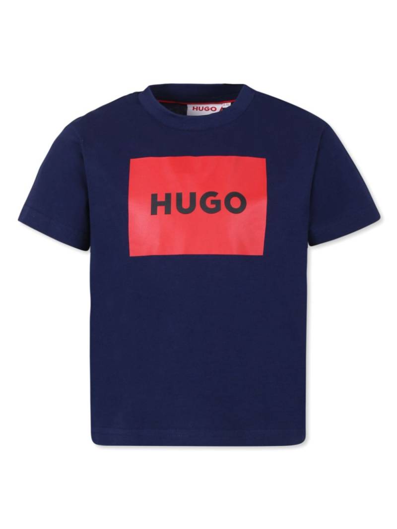 HUGO KIDS logo-print T-shirt - Blue von HUGO KIDS