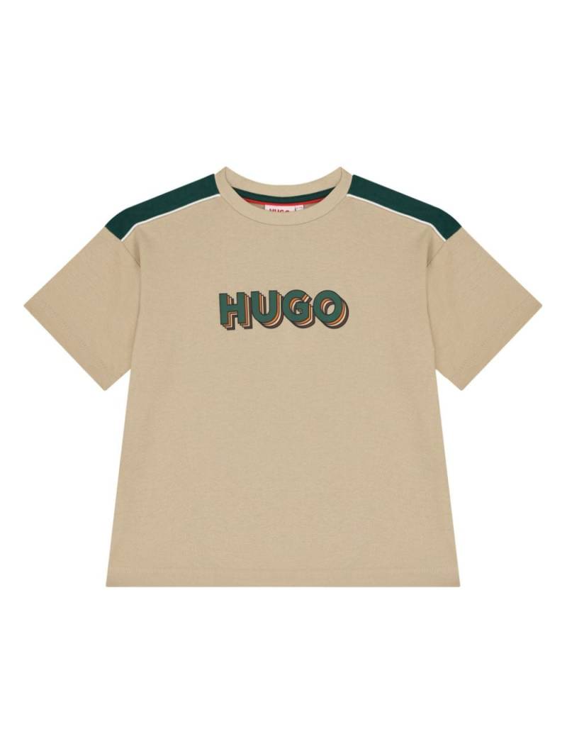 HUGO KIDS logo-print T-shirt - Neutrals von HUGO KIDS