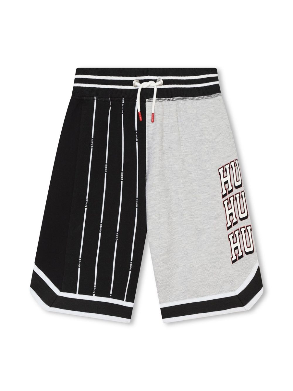 HUGO KIDS logo-print colour-block track shorts - Grey von HUGO KIDS