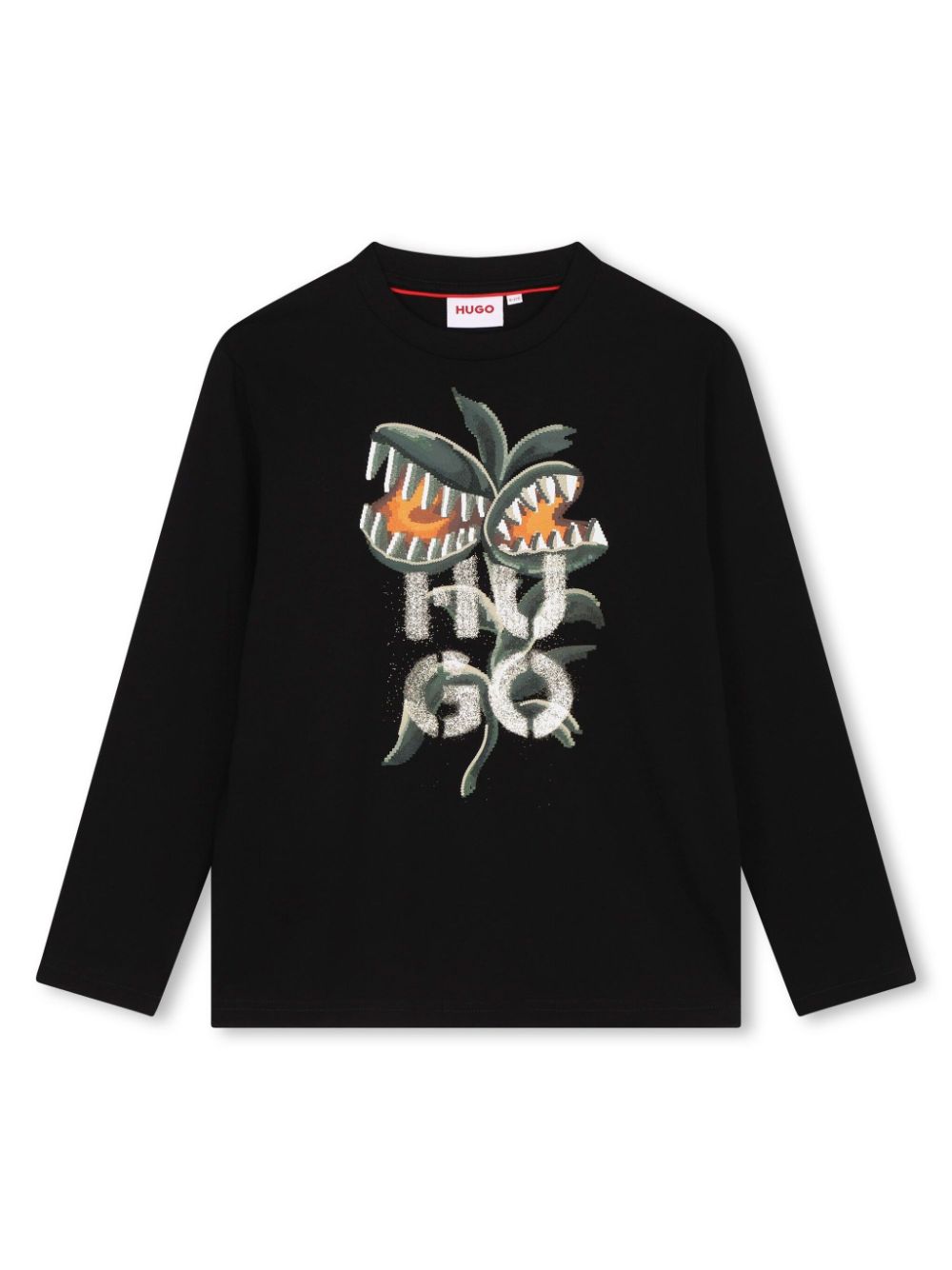 HUGO KIDS logo-print cotton T-shirt - Black von HUGO KIDS