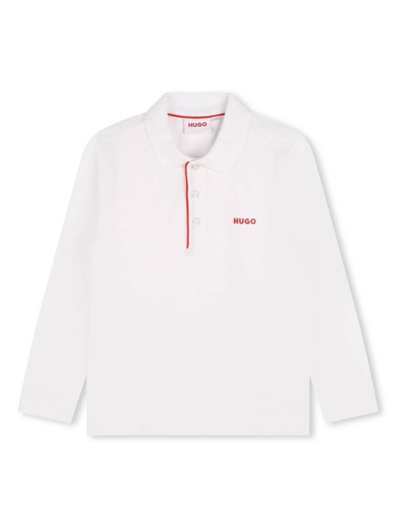 HUGO KIDS logo-print cotton polo shirt - White von HUGO KIDS