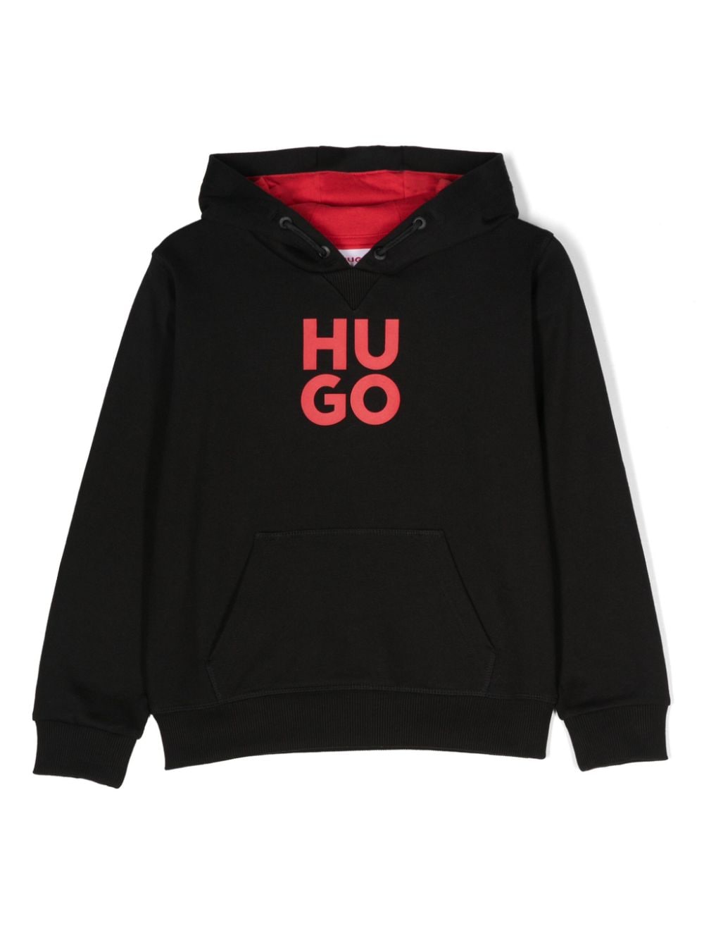 HUGO KIDS logo-print hoodie - Black von HUGO KIDS