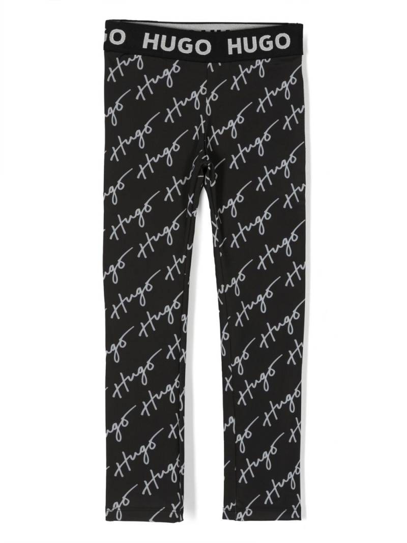 HUGO KIDS logo-print leggings - Black von HUGO KIDS