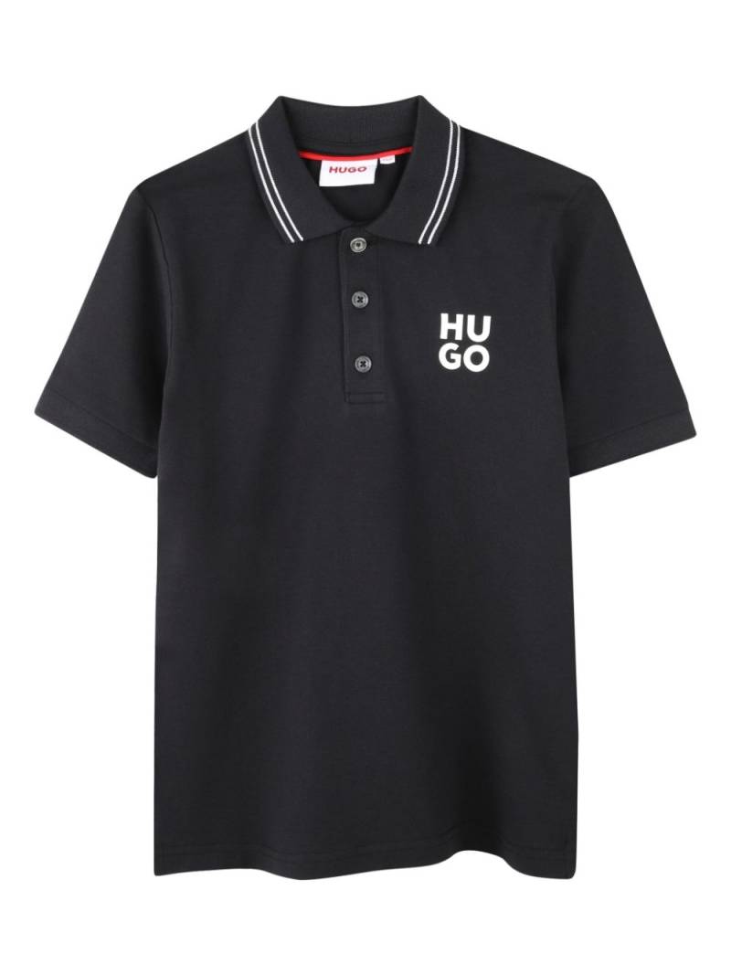 HUGO KIDS logo-print polo shirt - Black von HUGO KIDS