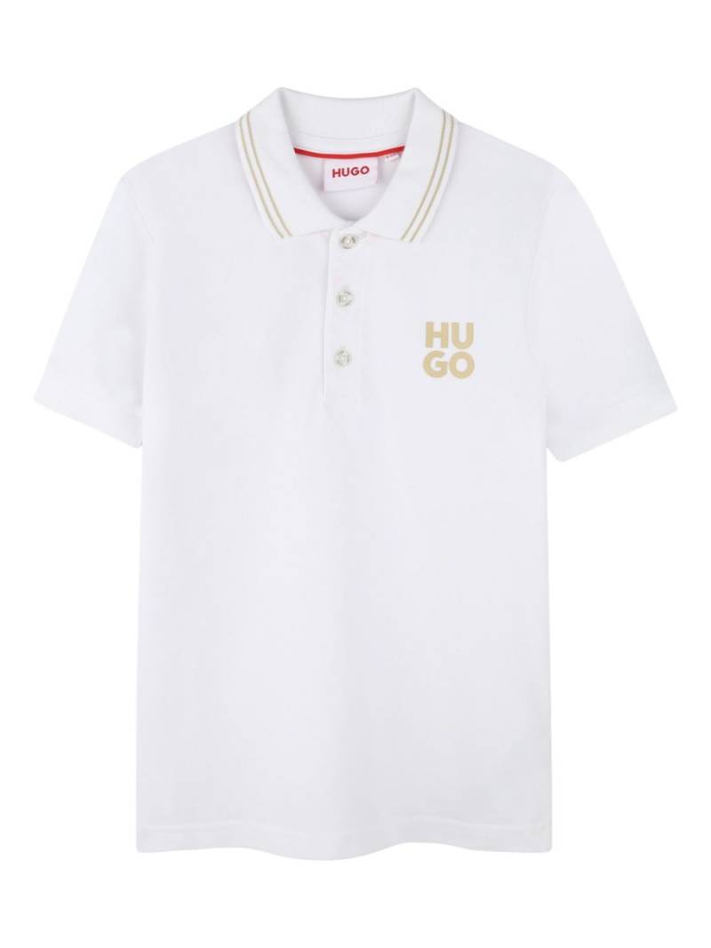 HUGO KIDS logo-print polo shirt - White von HUGO KIDS