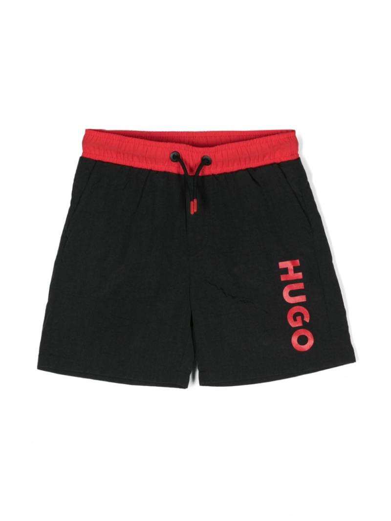 HUGO KIDS logo-print swim shorts - Black von HUGO KIDS