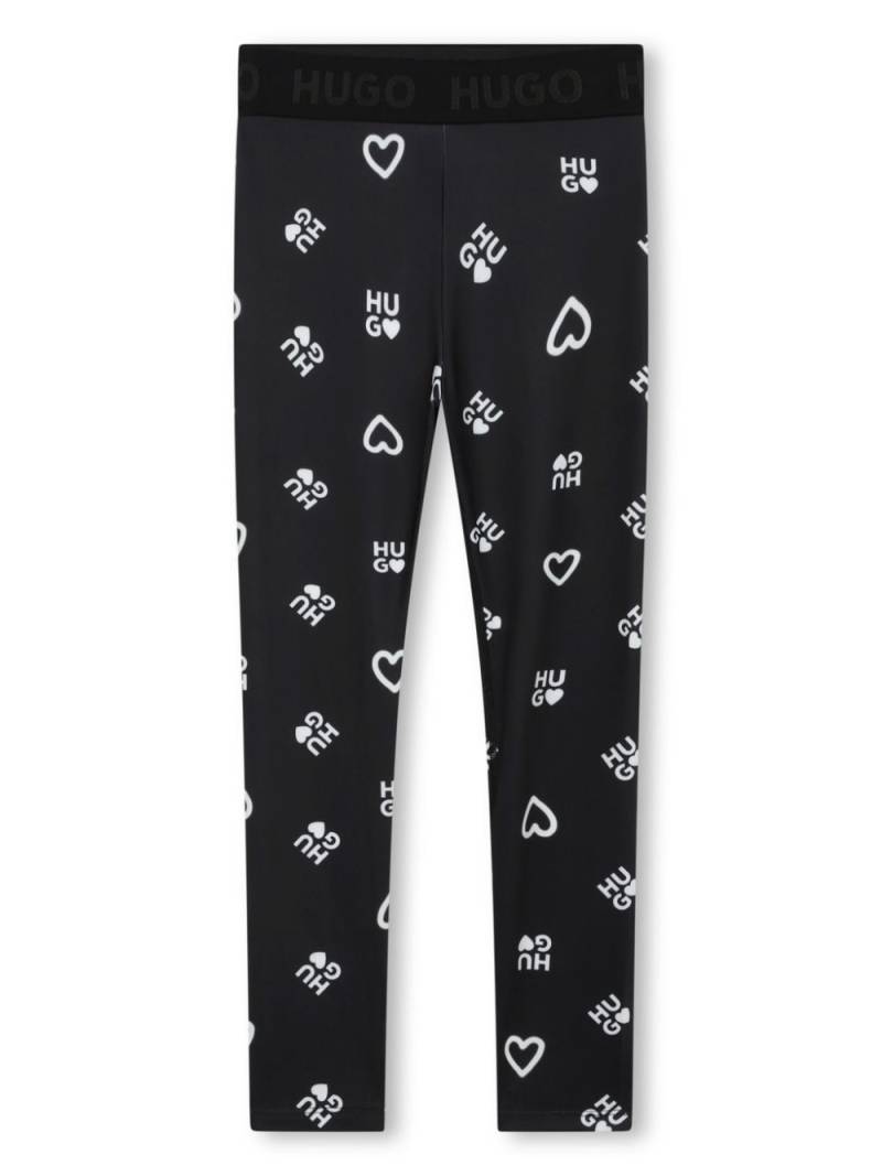 HUGO KIDS logo-print two-tone leggings - Black von HUGO KIDS