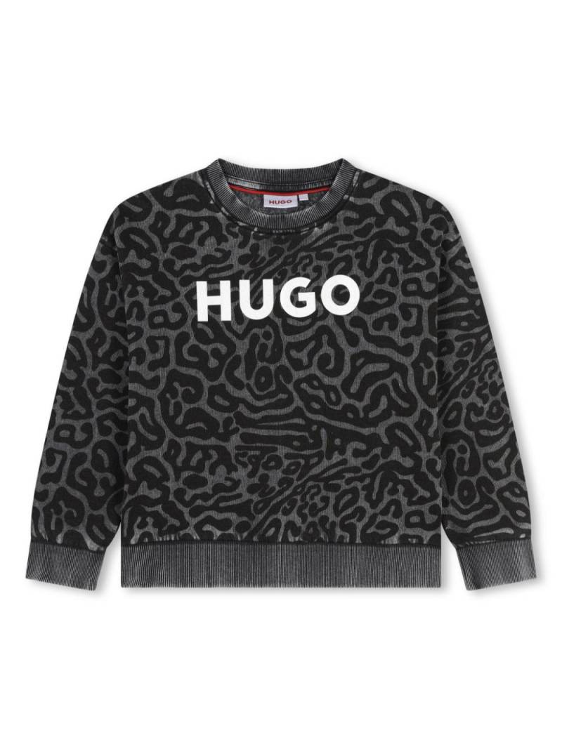 HUGO KIDS logo-print zip-up sweatshirt - Black von HUGO KIDS