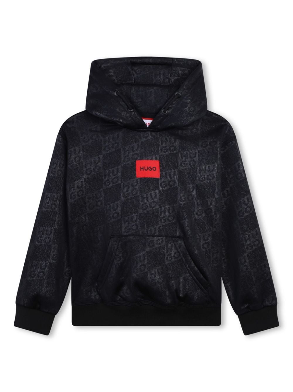 HUGO KIDS monogram-pattern hoodie - Black von HUGO KIDS