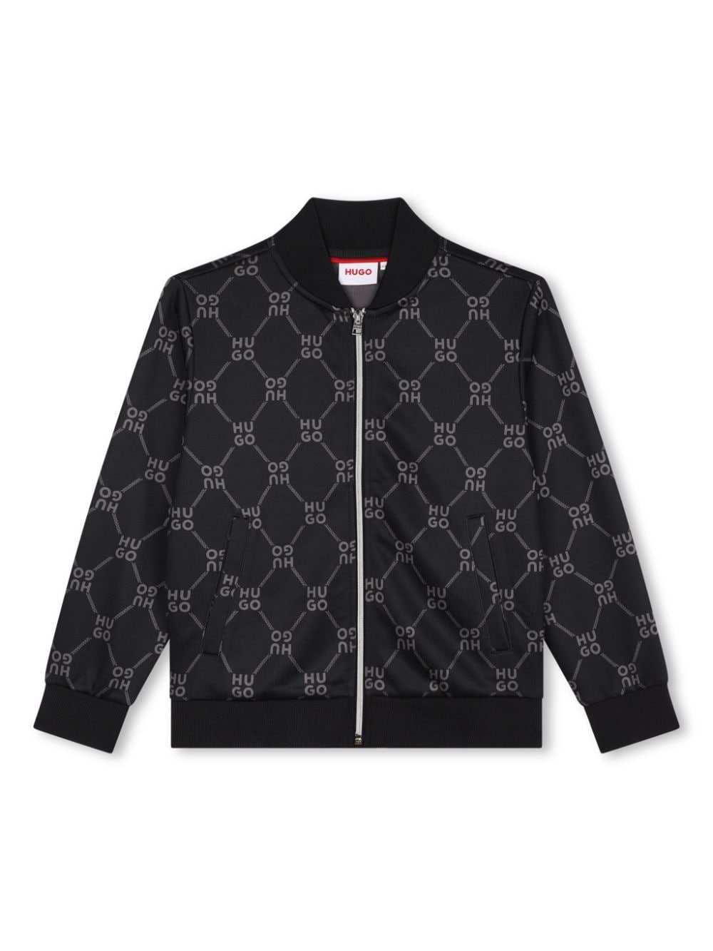 HUGO KIDS monogram-print bomber jacket - Black von HUGO KIDS