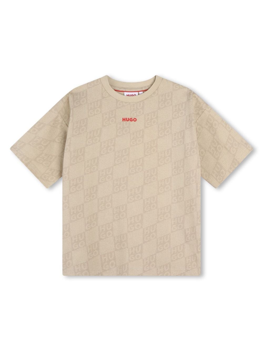 HUGO KIDS monogram-print cotton T-shirt - Neutrals von HUGO KIDS