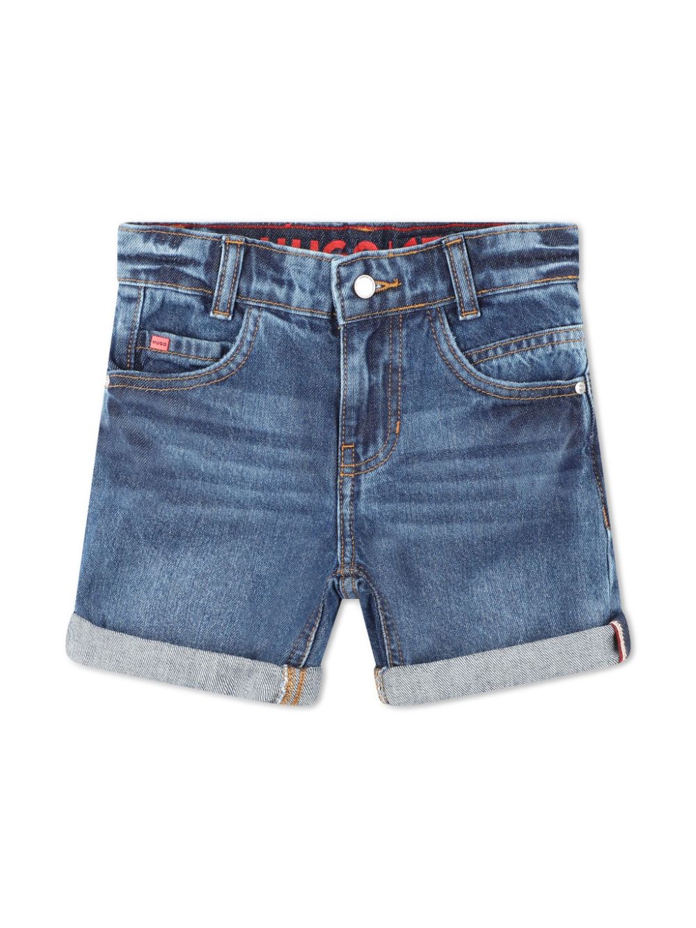 HUGO KIDS roll-up trim denim shorts - Blue von HUGO KIDS