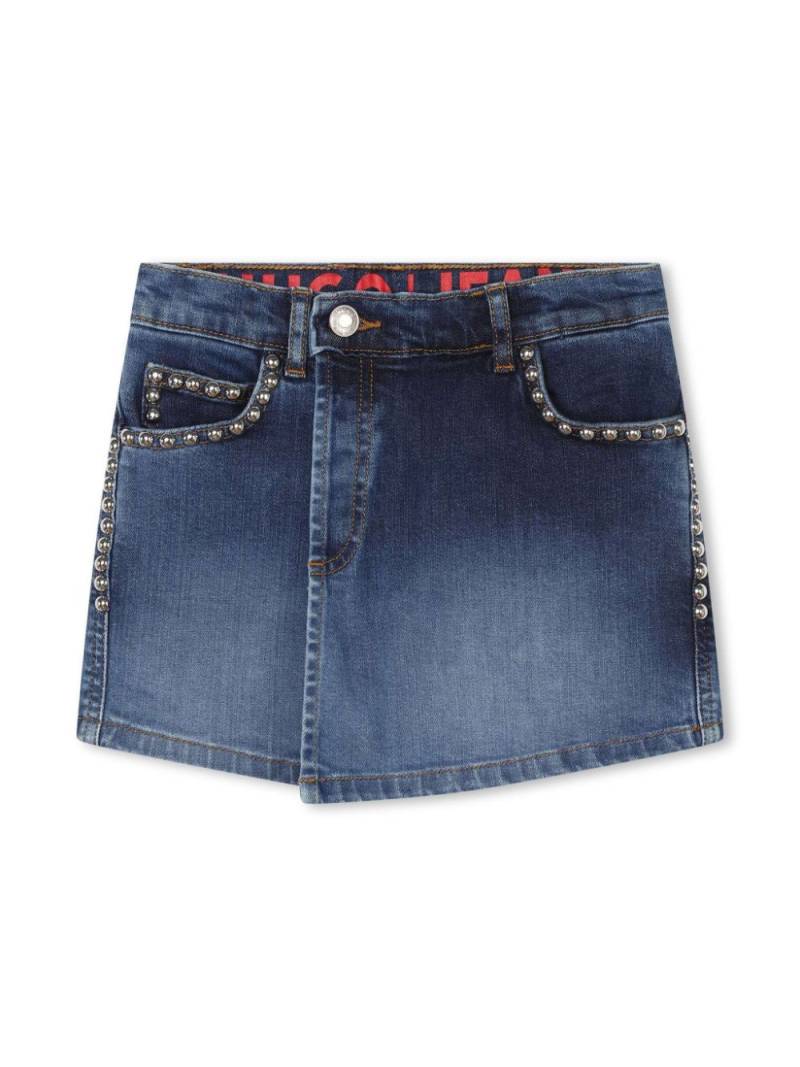 HUGO KIDS stud-embellished denim skort - Blue von HUGO KIDS