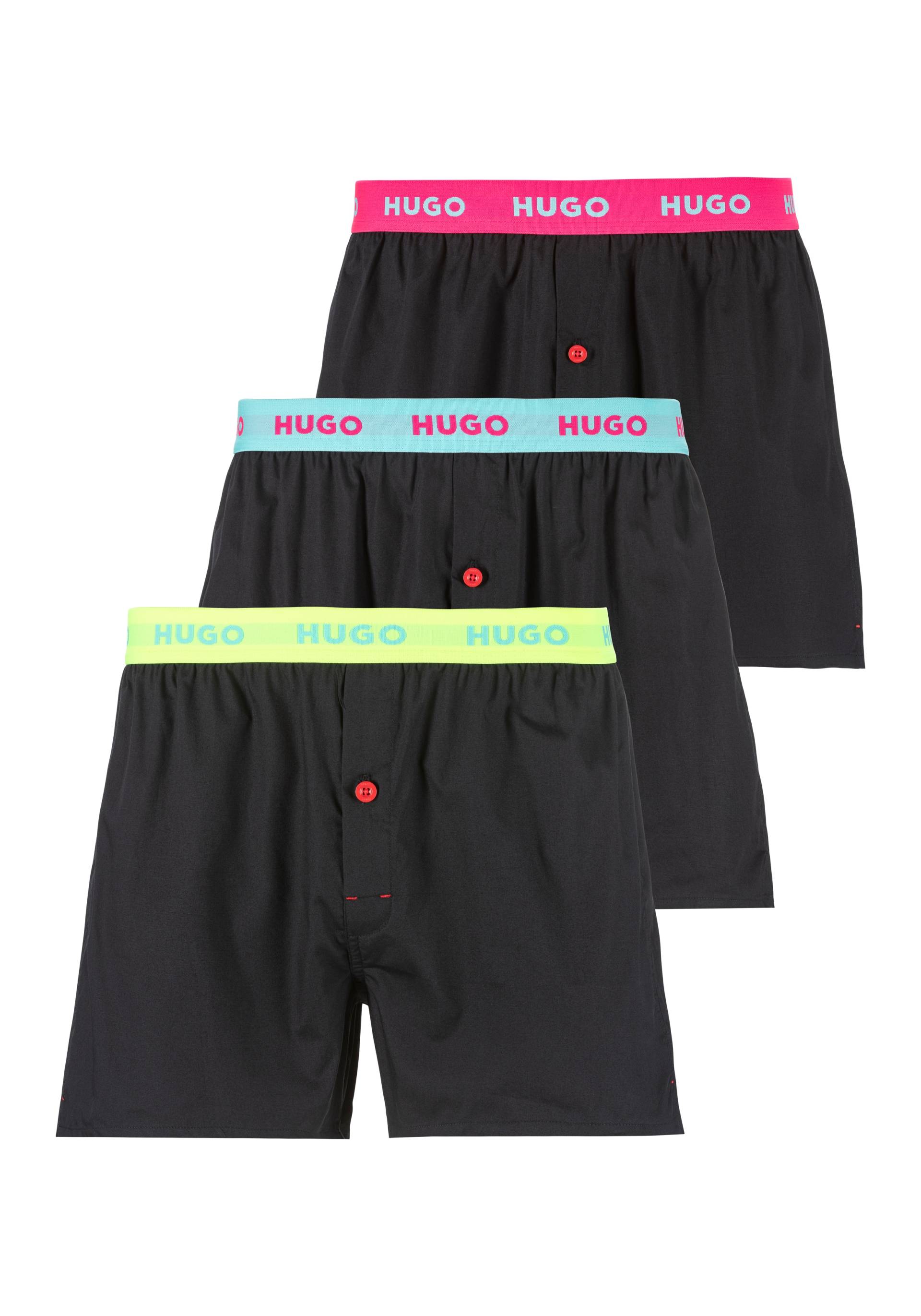 HUGO Underwear Boxershorts »WOVEN BOXER TRIPLET«, (Packung, 3 St., 3er), mit Knöpfen am Eingriff von HUGO Underwear