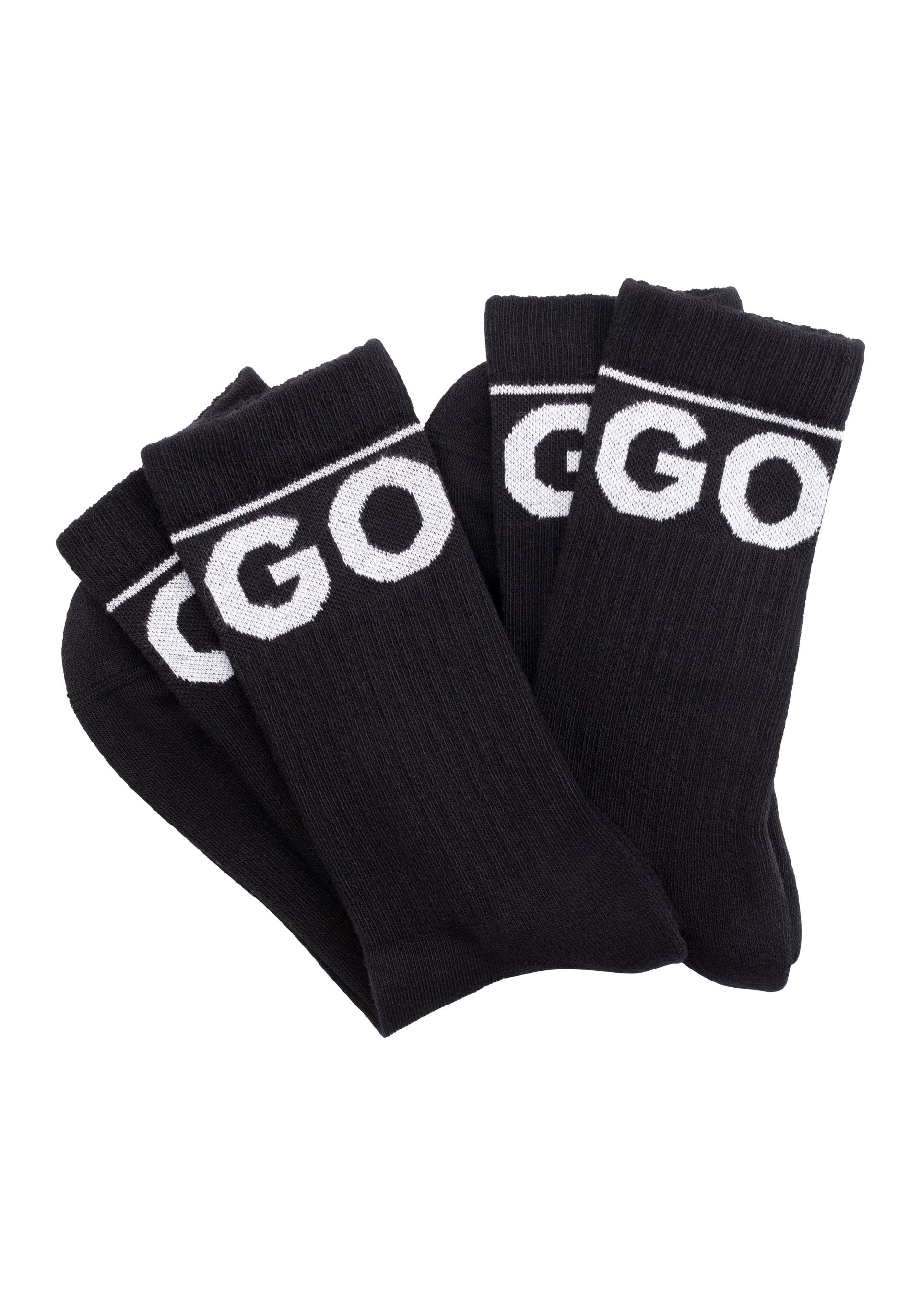 HUGO Underwear Freizeitsocken »2P QS RIB ICONIC CC«, (Packung, 2 Paar, 2er), mit kontrastfarbenen HUGO Schriftzug von HUGO Underwear