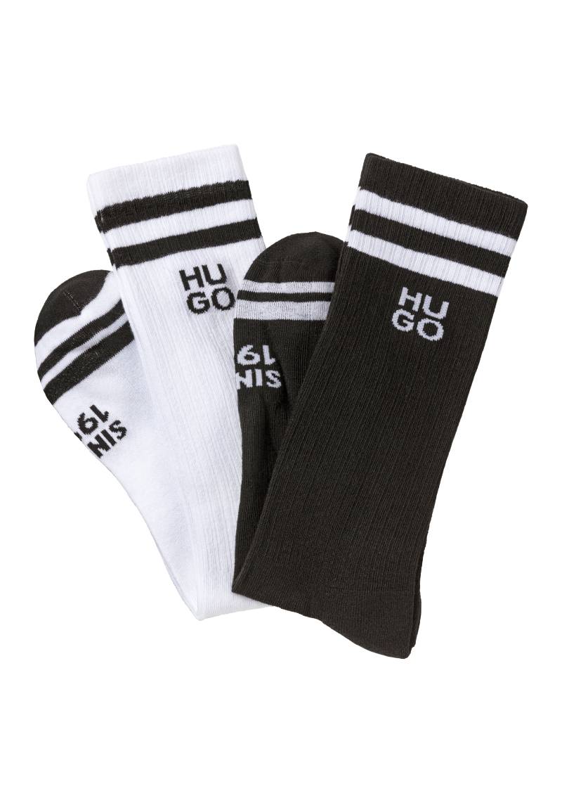 HUGO Underwear Freizeitsocken »2P SK RIB DESIGN«, (Packung, 2 Paar, 2er), mit Logostickerei und Schriftzug von HUGO Underwear