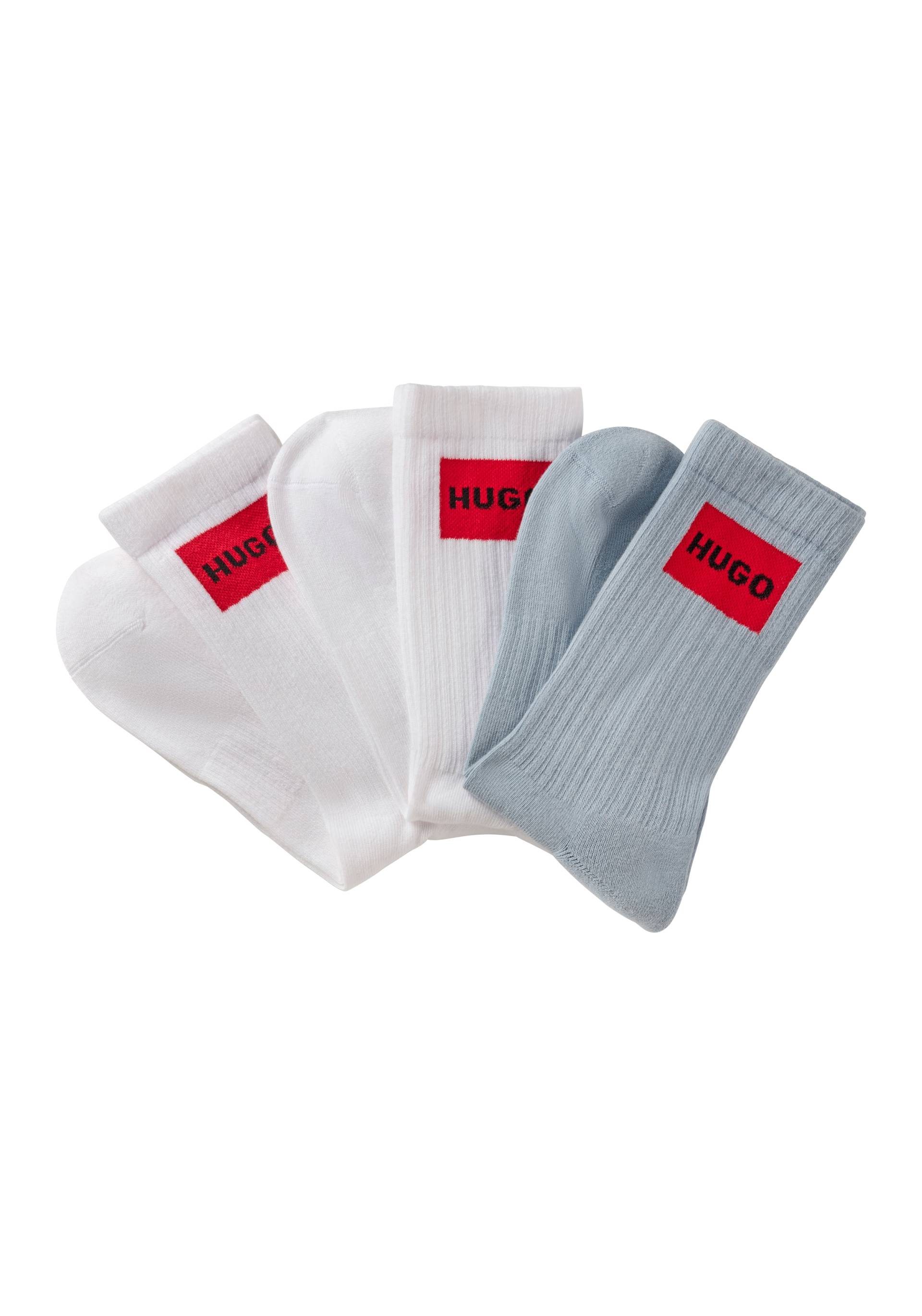 HUGO Underwear Freizeitsocken »3P QS RIB LABEL«, (Packung, 3 Paar, 3er), mit kontrastfarbenen HUGO Logo von HUGO Underwear