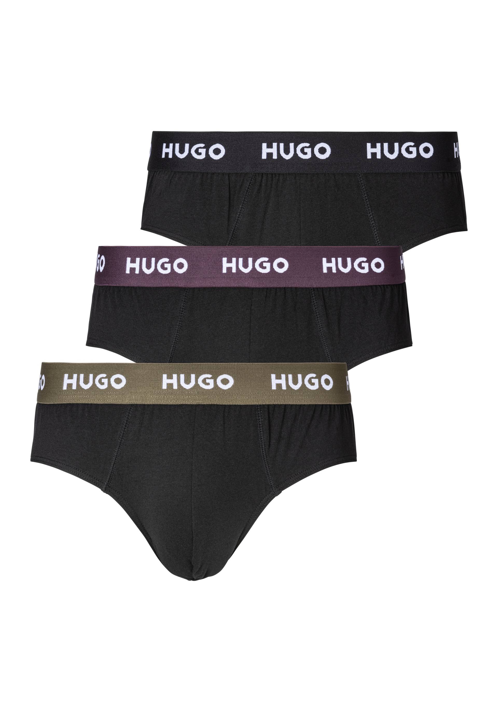 HUGO Underwear Hüftslip »HIPBRIEF TRIPLETPACK«, mit kontrastfarbenem Logobund von HUGO Underwear