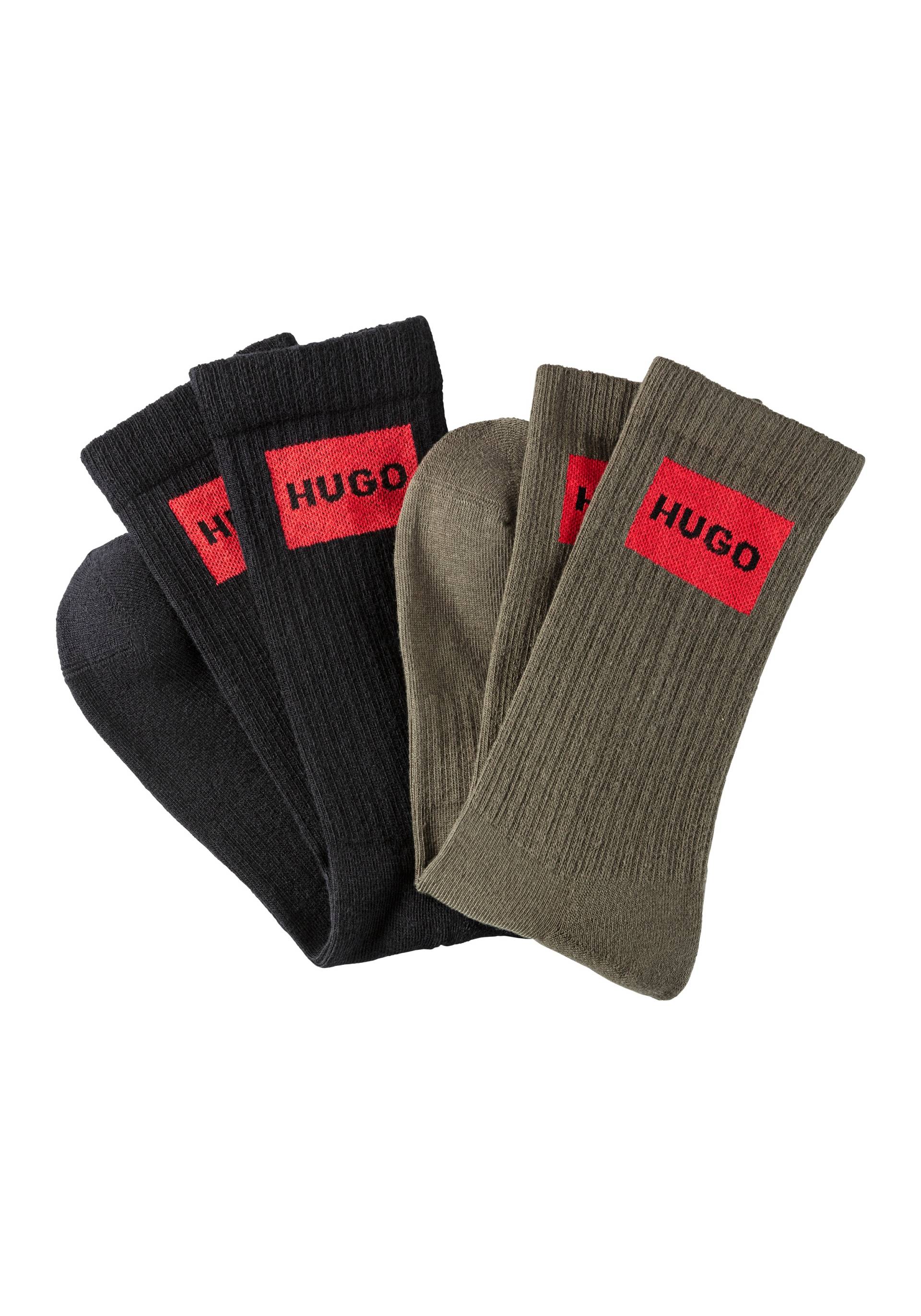 HUGO Underwear Socken »2P QS RIB LAB COL CC«, (Packung, 2 Paar, 2er Pack), mit eingestricktem HUGO BOSS Logo von HUGO Underwear