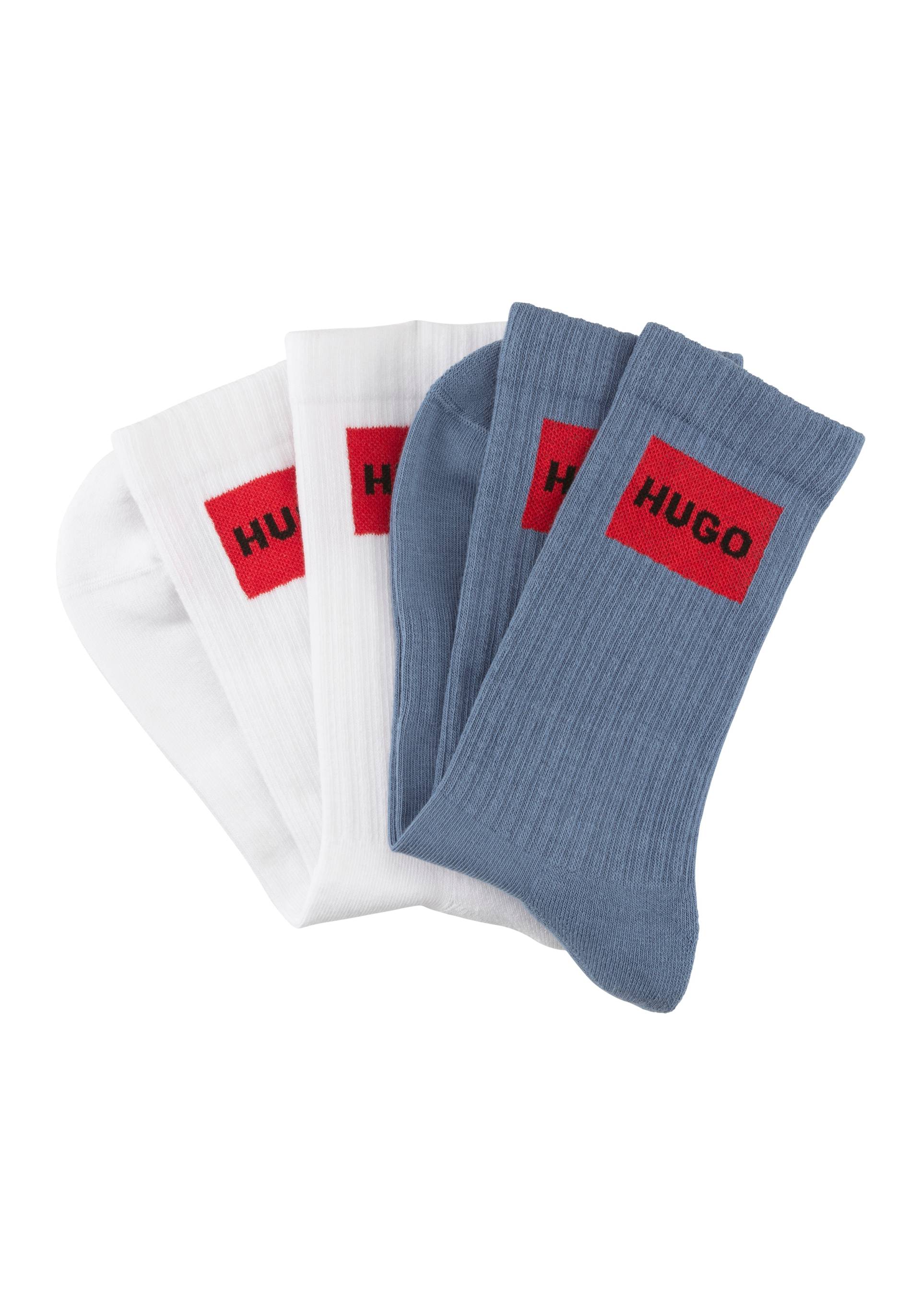HUGO Underwear Socken »2P QS RIB LAB COL CC«, (Packung, 2 Paar, 2er Pack), mit eingestricktem HUGO BOSS Logo von HUGO Underwear