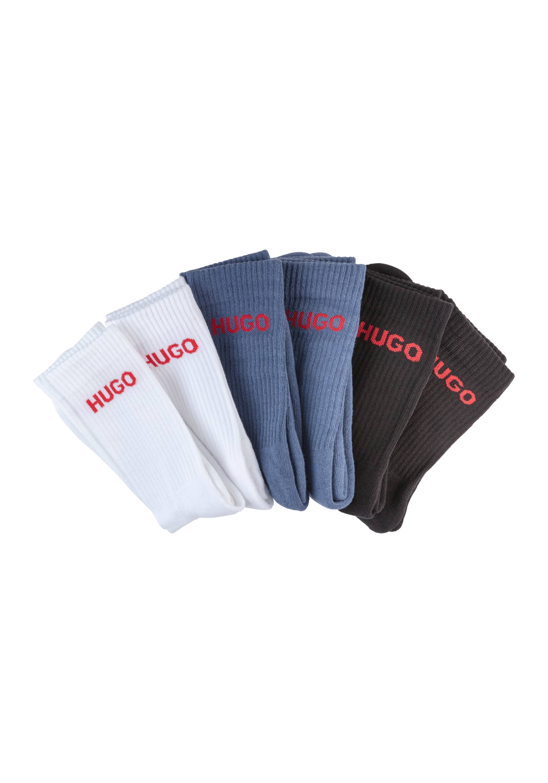 HUGO Underwear Socken »6P QS RIB LOGO CC«, (Packung, 6 Paar, 6er Pack), mit eingestricktem HUGO Logo von HUGO Underwear