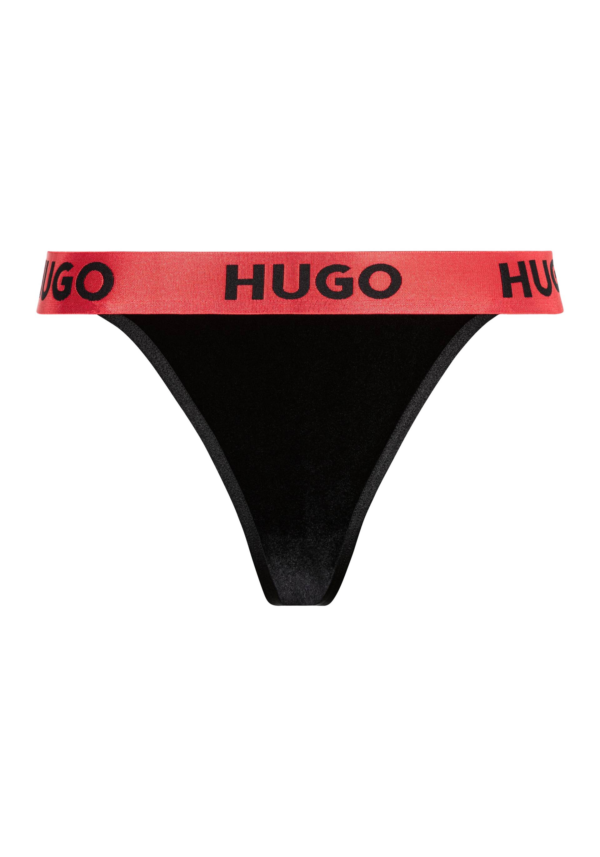 HUGO Underwear String »S. VELVET 10«, mit kontrastfarbenen Logobund von HUGO Underwear