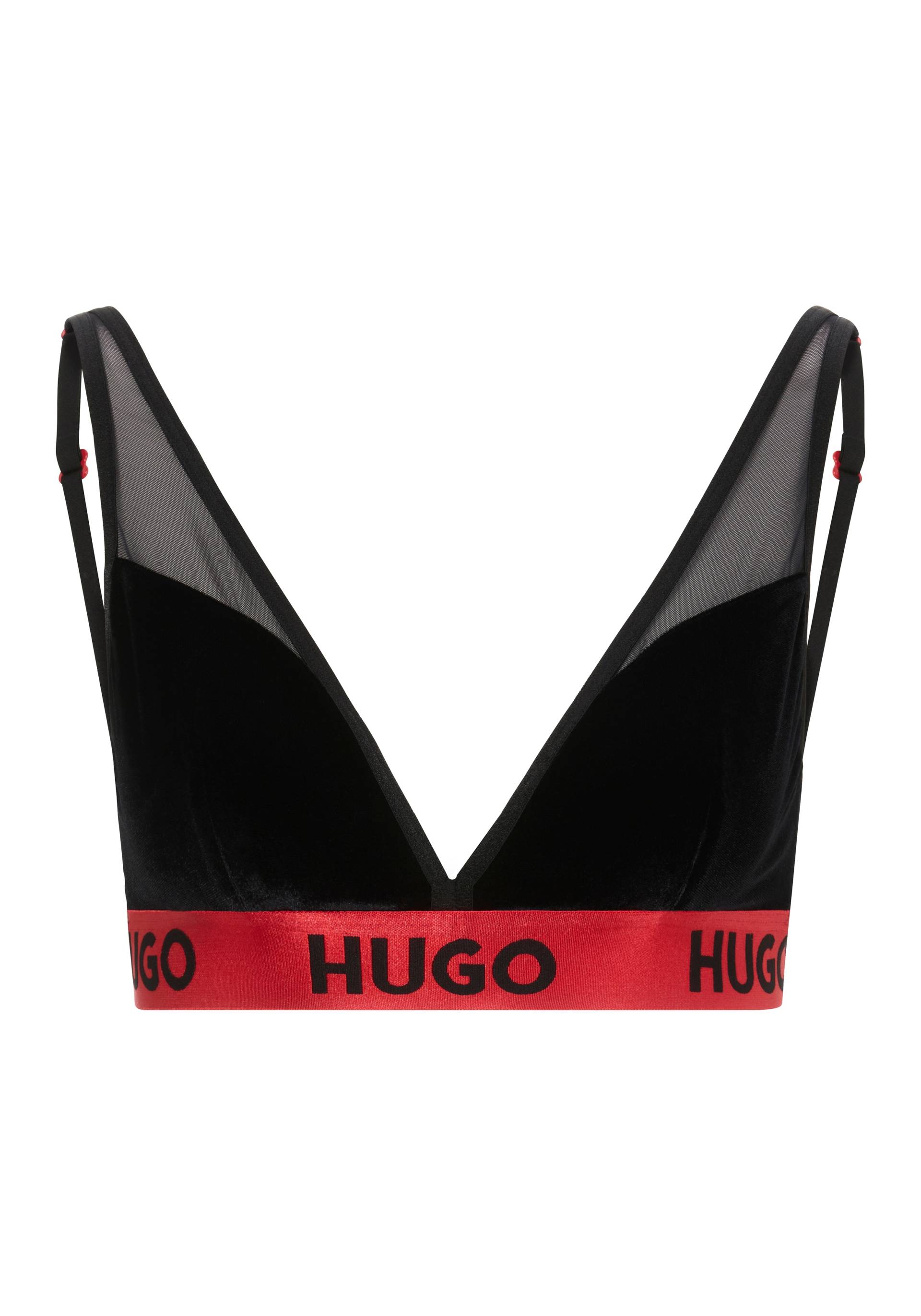 HUGO Underwear Triangel-BH, aus Stretch-Samt und Mesh von HUGO Underwear