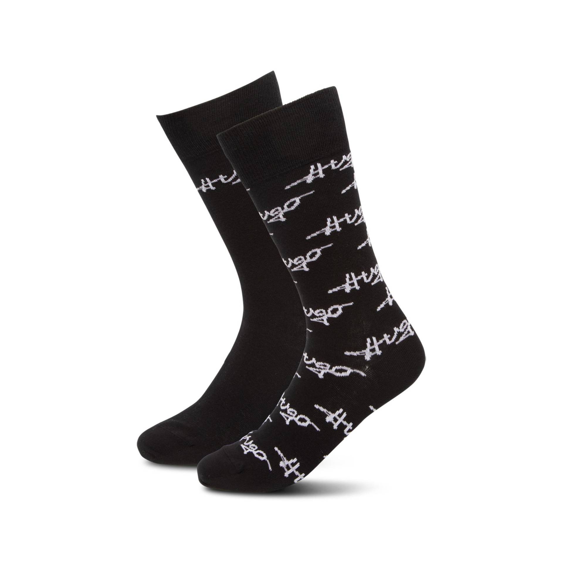 Duopack, Wadenlange Socken Herren Black 39-42 von HUGO