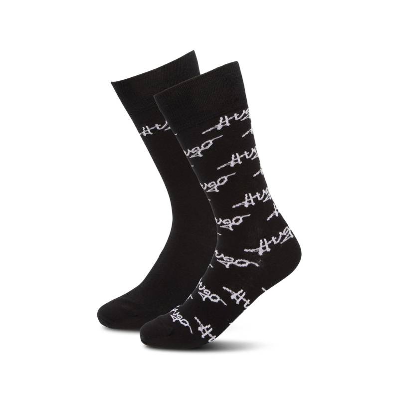 Duopack, Wadenlange Socken Herren Black 39-42 von HUGO