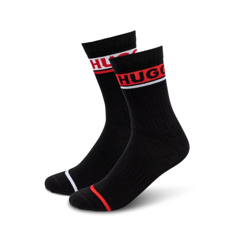 Duopack, Wadenlange Socken Herren Black 43-46 von HUGO