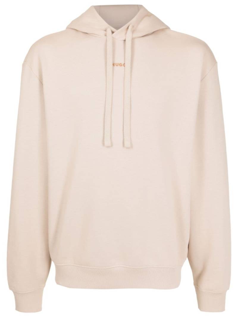 HUGO Dapo logo-print cotton hoodie - Neutrals von HUGO